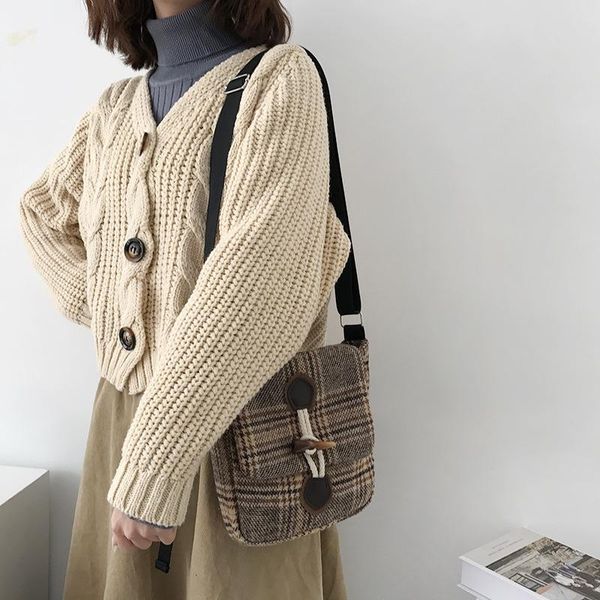 women small woolen canvas bags scottish checked horn vintage plaid female shoulder bag ladies casual shoulder bag cloth purse
women small woolen canvas bags scottish checked horn vintage plaid female shoulder bag ladies casual shoulder bag cloth purse