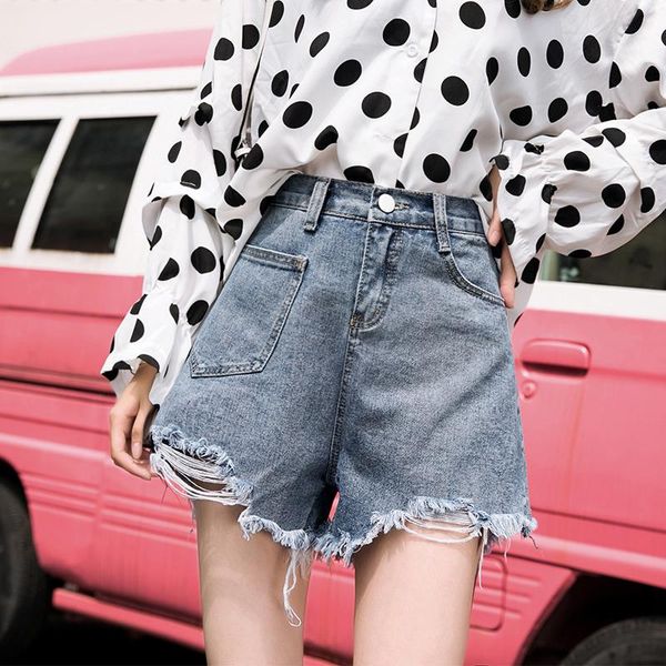 women's shorts fashion casual 2021 summer denim female high waists pocket decoration plus size short jeans for women, White;black
women's shorts fashion casual 2021 summer denim female high waists pocket decoration plus size short jeans for women, White;black