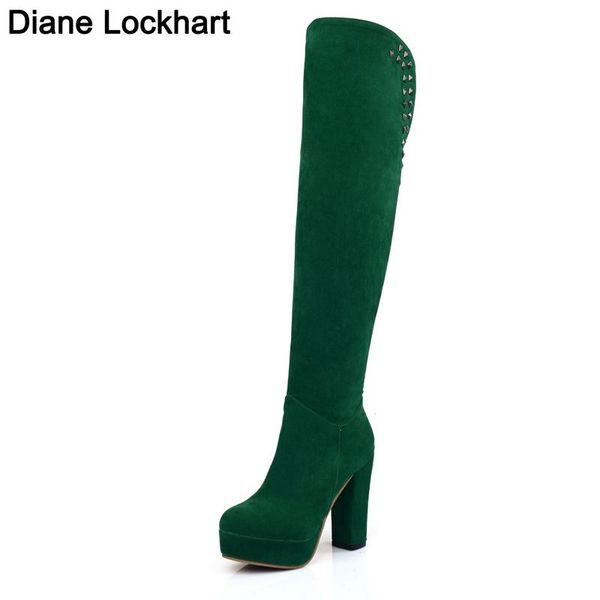 boots platform over knee high women flocked winter shoes woman fashion heels botas rivet black green bottine mujer
boots platform over knee high women flocked winter shoes woman fashion heels botas rivet black green bottine mujer