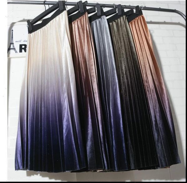 velvet gradient high waist pleated skirt midi christmas skirt female 2018 autumn winter fashion women bottom, Black
velvet gradient high waist pleated skirt midi christmas skirt female 2018 autumn winter fashion women bottom, Black