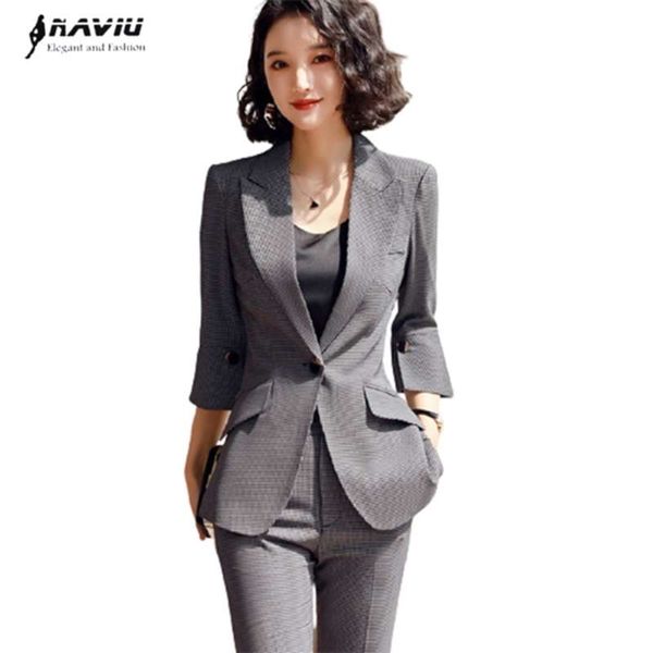 plaid pants suit women fashion half sleeve formal temperament slim blazer and trousers office lady business work wear 210927, White;black
plaid pants suit women fashion half sleeve formal temperament slim blazer and trousers office lady business work wear 210927, White;black