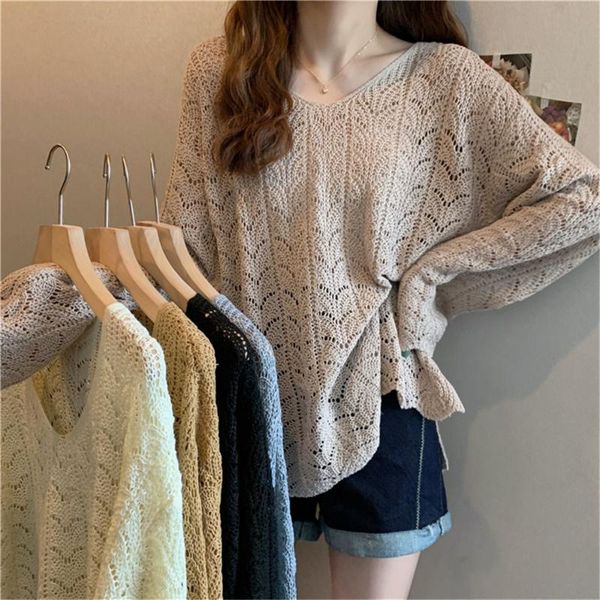 women's sweaters casual versatile female thin sweater pullovers autumn women knitted v-neck long sleeves hollow knitwear solid fashion, White;black
women's sweaters casual versatile female thin sweater pullovers autumn women knitted v-neck long sleeves hollow knitwear solid fashion, White;black