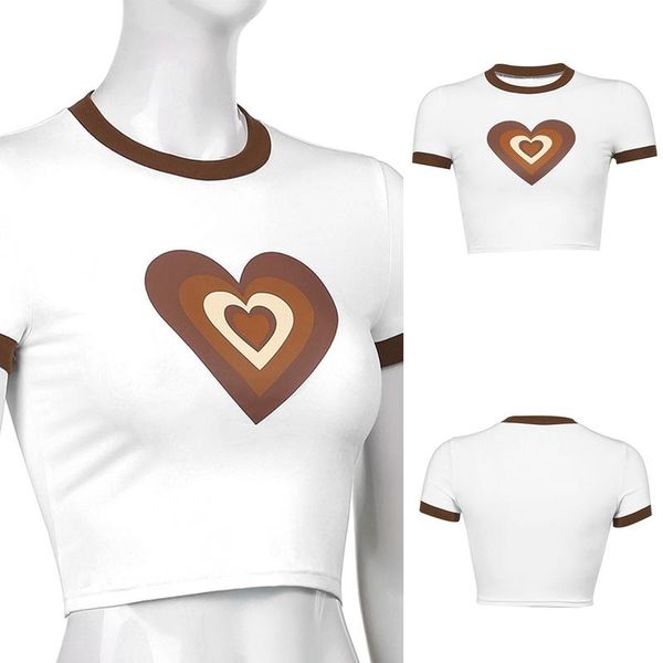 women's t-shirt navel crew neck urban casual fashion white