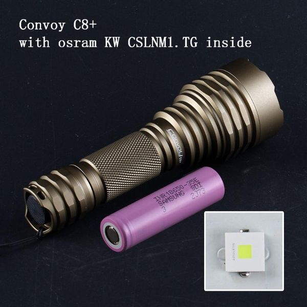 convoy desert tan / black / silver c8+ with kw cslnm1.tg 6500k with 3500mah 18650 lithium battery
convoy desert tan / black / silver c8+ with kw cslnm1.tg 6500k with 3500mah 18650 lithium battery