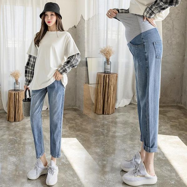 2021 spring 9/10 denim maternity straight jeans cotton belly pants clothes for pregnant women casual pregnancy trousers, White
2021 spring 9/10 denim maternity straight jeans cotton belly pants clothes for pregnant women casual pregnancy trousers, White
