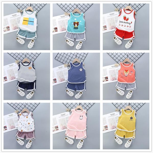 2 pieces summer children girls boys pajamas clothing sets cotton cute cartoon sleeveless vest short for kids 1 to 5, White
2 pieces summer children girls boys pajamas clothing sets cotton cute cartoon sleeveless vest short for kids 1 to 5, White
