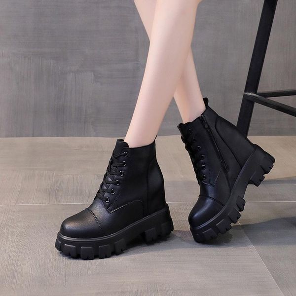 boots high platform ankle for women fashion cross tied pu leather femme thick bottom hidden heels zapatos de mujer, Black
boots high platform ankle for women fashion cross tied pu leather femme thick bottom hidden heels zapatos de mujer, Black