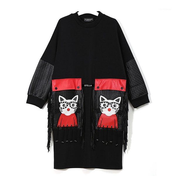 casual dresses 2021 winter loose tassels knitting women dress large size high-quality splicing cartoons womens korean version nhb41, Black;gray
casual dresses 2021 winter loose tassels knitting women dress large size high-quality splicing cartoons womens korean version nhb41, Black;gray
