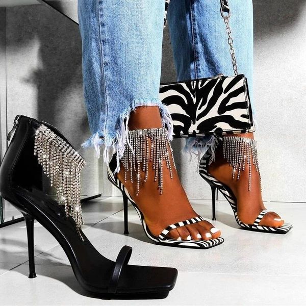 summer women high heels sandals rhinestones fringe bridal wedding party shoes ankle strap open toe stiletto ladies sandals, Black
summer women high heels sandals rhinestones fringe bridal wedding party shoes ankle strap open toe stiletto ladies sandals, Black
