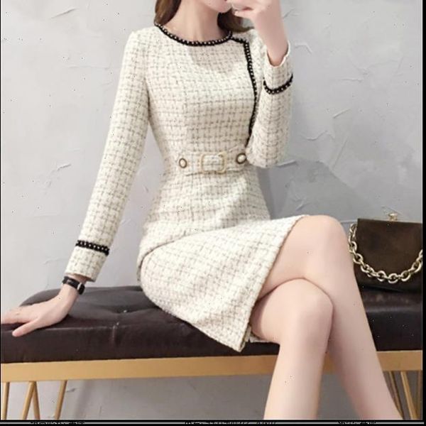 2021 new tweed dress women spring vintage wool plaid dresses female elegant woolen dress ladies office, Black;gray
2021 new tweed dress women spring vintage wool plaid dresses female elegant woolen dress ladies office, Black;gray