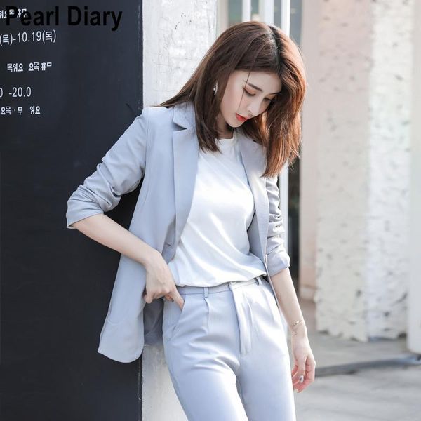 women's two piece pants office lady sets 2021 autumn long sleeve blazer coat + high waist suit set women ol outfits ensemble femme, White
women's two piece pants office lady sets 2021 autumn long sleeve blazer coat + high waist suit set women ol outfits ensemble femme, White