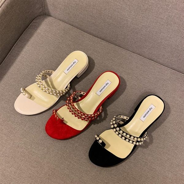 slippers summer fashion pearl shoes woman outside string beads chunky heels slip-on slides, Black
slippers summer fashion pearl shoes woman outside string beads chunky heels slip-on slides, Black