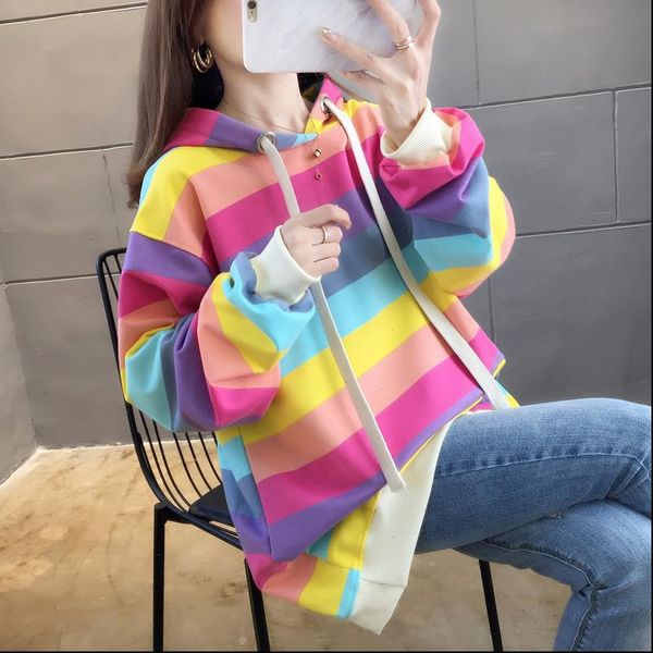 hoodies women colorblock hoodie women plus size shirt long sleeve sweatshirt stripe pocket rainbow coat woman pullover, Black
hoodies women colorblock hoodie women plus size shirt long sleeve sweatshirt stripe pocket rainbow coat woman pullover, Black