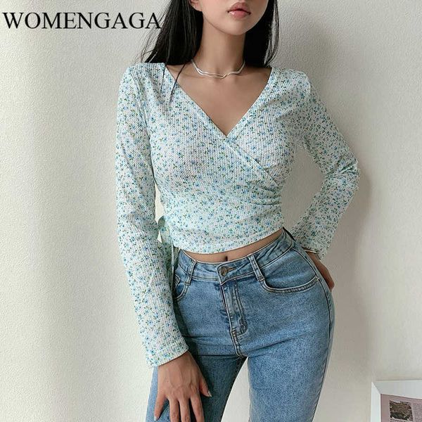 womengaga women crossover front florals print wrap long sleeved waffle crop with tie hem mci7 210603, White
womengaga women crossover front florals print wrap long sleeved waffle crop with tie hem mci7 210603, White