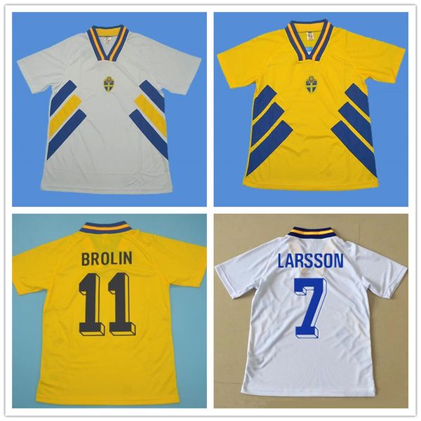 1994 Sweden soccer jersey home yellow Retro 94 classic antique Vintage Maillot away white football shirt #11 BROLIN #10 DAHLIN #7 LARSSON, Black
1994 Sweden soccer jersey home yellow Retro 94 classic antique Vintage Maillot away white football shirt #11 BROLIN #10 DAHLIN #7 LARSSON, Black