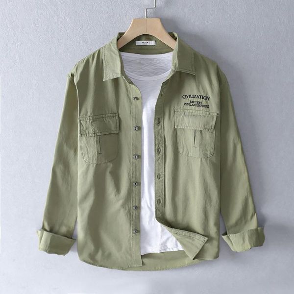 men's casual shirts long-sleeved shirt cotton youth retro tooling loose japanese fresh simple solid color lapel pocket for men, White;black
men's casual shirts long-sleeved shirt cotton youth retro tooling loose japanese fresh simple solid color lapel pocket for men, White;black