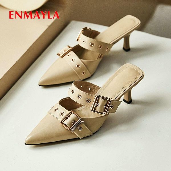 slippers enmayla 2021 summer women shoes synthetic buckle solid genuine leather pu thin heels fashion outside size 34-40, Black
slippers enmayla 2021 summer women shoes synthetic buckle solid genuine leather pu thin heels fashion outside size 34-40, Black