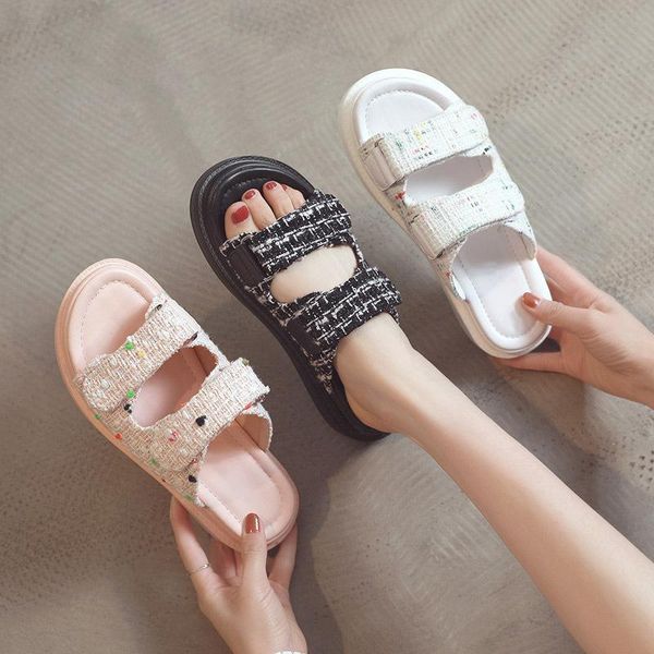 slippers 2021 sandals fairy style women summer outdoor wear thick-soled half-support women's shoes, Black
slippers 2021 sandals fairy style women summer outdoor wear thick-soled half-support women's shoes, Black