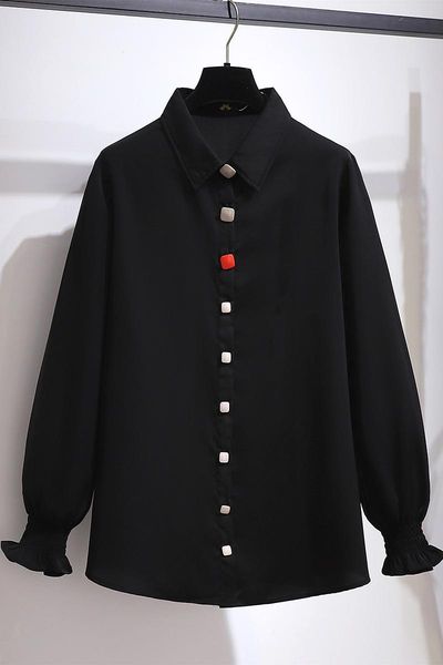 plus size t-shirt szie 2xl-6xl women elegant long sleeve buttons down shirt casual autumn blouse work blusas female solid loose tunic, Black
plus size t-shirt szie 2xl-6xl women elegant long sleeve buttons down shirt casual autumn blouse work blusas female solid loose tunic, Black