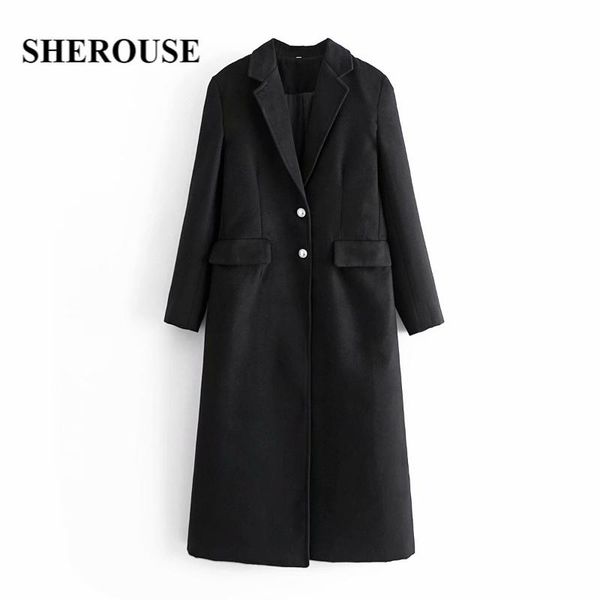 women's wool & blends duoperi women fashion oversized tweed long coat vintage pockets lapel collar single-breasted sleeves woman warm o, Black
women's wool & blends duoperi women fashion oversized tweed long coat vintage pockets lapel collar single-breasted sleeves woman warm o, Black
