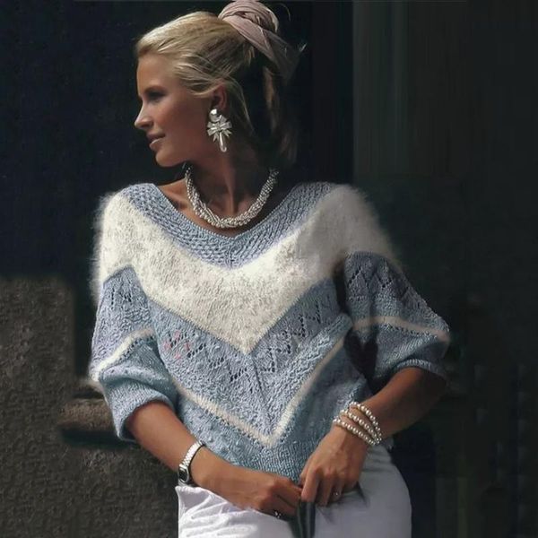 women's sweaters elegant blue striped plush women 2021 fall winter clothes thick oversized jumpers knitted pullovers ladies, White;black
women's sweaters elegant blue striped plush women 2021 fall winter clothes thick oversized jumpers knitted pullovers ladies, White;black