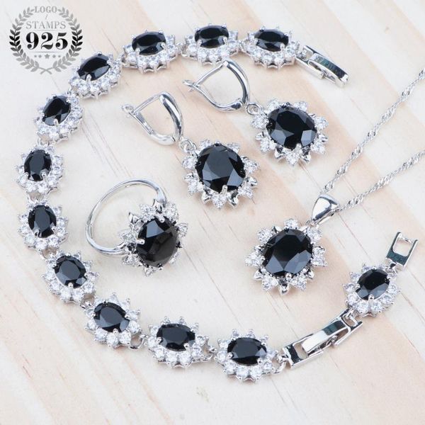 wedding jewelry sets silver 925 women bridal for black zirconia jewellery ring bracelet pendant earrings necklace gift box, Slivery;golden 
wedding jewelry sets silver 925 women bridal for black zirconia jewellery ring bracelet pendant earrings necklace gift box, Slivery;golden