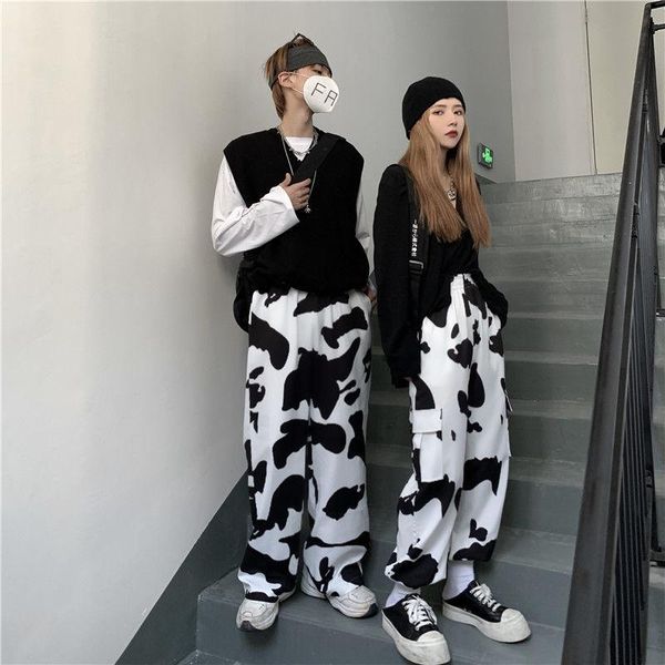 autumn cow print korean pants vintage fashion harajuku loose wide leg straight high waist trousers women women's & capris, Black;white
autumn cow print korean pants vintage fashion harajuku loose wide leg straight high waist trousers women women's & capris, Black;white