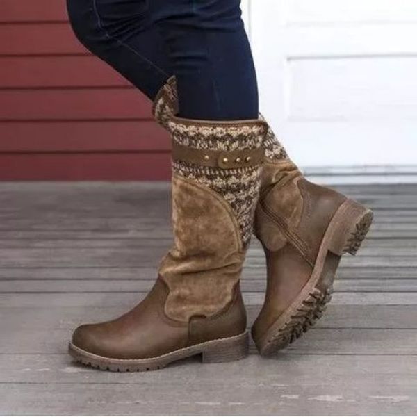 new winter women fashion pu leather stitched knitted fabric boots adjustable belt buckle round head fashion women boots xm429, Black
new winter women fashion pu leather stitched knitted fabric boots adjustable belt buckle round head fashion women boots xm429, Black