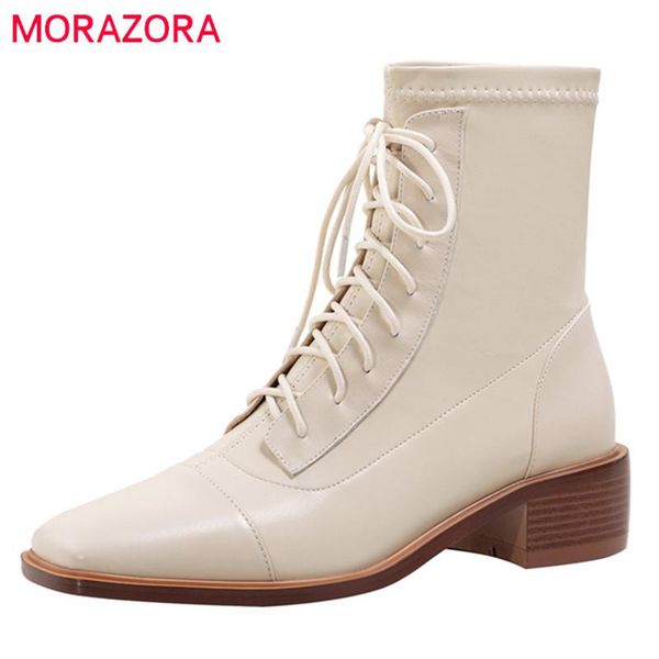 boots morazora 2022 thick heels genuine leather shoes women square toe comfortable lace up stretch ankle, Black
boots morazora 2022 thick heels genuine leather shoes women square toe comfortable lace up stretch ankle, Black