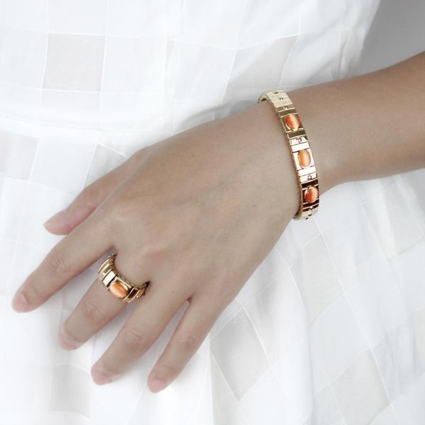 fyour 1 set women's jewelry 9mm width stainless steel opals elastic bracelet 17cm ring size 7 for friend wife gift my09, Silver
fyour 1 set women's jewelry 9mm width stainless steel opals elastic bracelet 17cm ring size 7 for friend wife gift my09, Silver