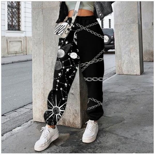 women's pants & capris loose sweatpants trendy printed elastic waist color block street jogger with pockets, Black;white
women's pants & capris loose sweatpants trendy printed elastic waist color block street jogger with pockets, Black;white