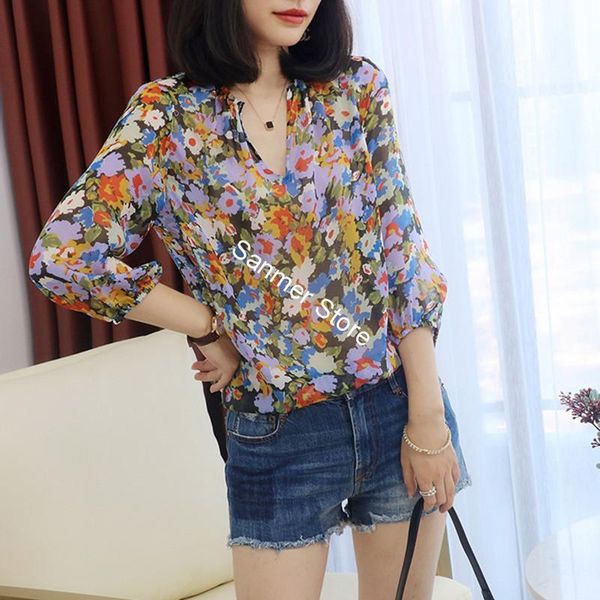 2021 new camisa com decote em v lanterna manga 100% seda impressa floral vintage senhoras casual blusa macia feminina novo dj2o, Black
2021 new camisa com decote em v lanterna manga 100% seda impressa floral vintage senhoras casual blusa macia feminina novo dj2o, Black