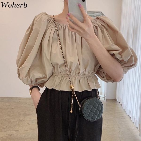 women's blouses & shirts woherb fashion irregular women korean ins half sleeve cropped summer folds design all-match blouse camisa, White
women's blouses & shirts woherb fashion irregular women korean ins half sleeve cropped summer folds design all-match blouse camisa, White