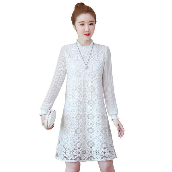 casual dresses 2021 spring autumn women plus size loose long sleeve mini dress fashion chiffon patchwork white lace, Black;gray
casual dresses 2021 spring autumn women plus size loose long sleeve mini dress fashion chiffon patchwork white lace, Black;gray