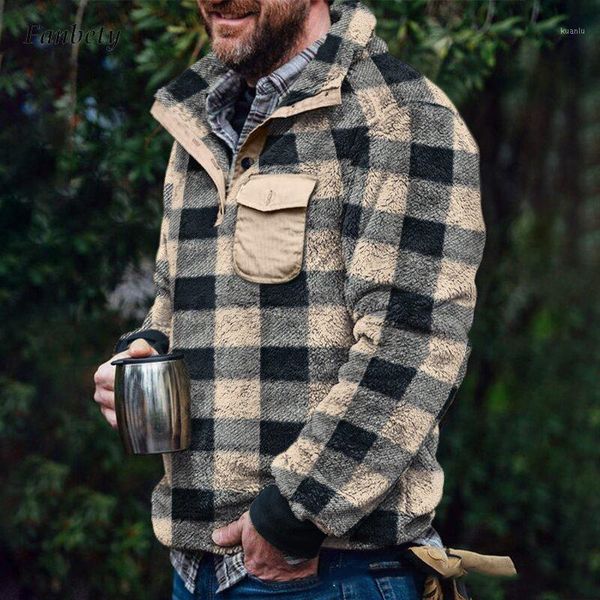 men's sweaters vintage fashion plaid woolen jumpers 2021 autumn winter warm long sleeve loose mens turn-down collar outwears, White;black
men's sweaters vintage fashion plaid woolen jumpers 2021 autumn winter warm long sleeve loose mens turn-down collar outwears, White;black