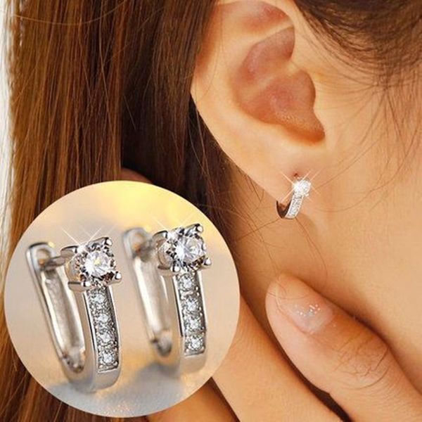 hoop & huggie genuine s925 sterling silver earrings, u-shaped zircon small flower earrings for women's charm jewelry gifts, Golden;silver
hoop & huggie genuine s925 sterling silver earrings, u-shaped zircon small flower earrings for women's charm jewelry gifts, Golden;silver