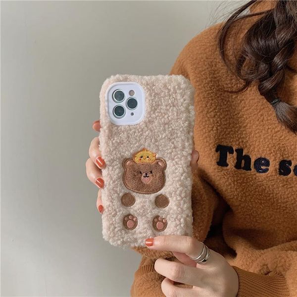 card holders autumn and winter plush cute bear is suitable for 12/11pro/max apple x/xs/xr/se/mini mobile phone case tide, Brown;gray
card holders autumn and winter plush cute bear is suitable for 12/11pro/max apple x/xs/xr/se/mini mobile phone case tide, Brown;gray