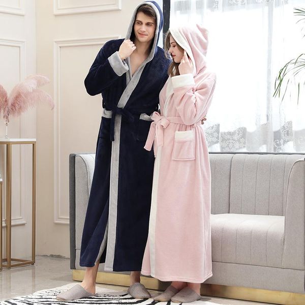 women's sleepwear couple flannel robe winter warm women thicken long kimono bath gown nightwear casual hooded home dressing, Black;red
women's sleepwear couple flannel robe winter warm women thicken long kimono bath gown nightwear casual hooded home dressing, Black;red