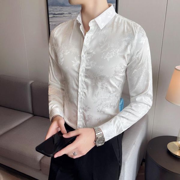men's casual shirts autumn chemise homme fashion 2021 long sleeve shirt men slim fit luxury digital print for all match prom tuxedo, White;black
men's casual shirts autumn chemise homme fashion 2021 long sleeve shirt men slim fit luxury digital print for all match prom tuxedo, White;black