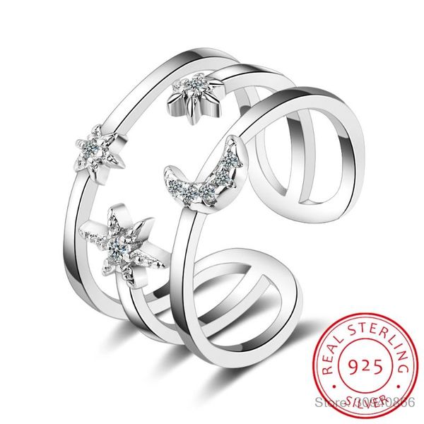 cluster rings 100% real pure 925 sterling silver crystal moon star double layer for women ladies statement jewelry wedding finger ring, Golden;silver
cluster rings 100% real pure 925 sterling silver crystal moon star double layer for women ladies statement jewelry wedding finger ring, Golden;silver