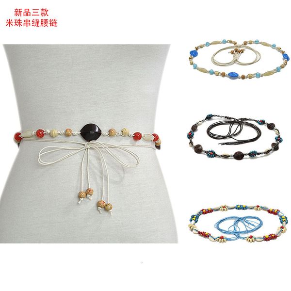 new fashion simple women's thin belt shell rice bead string sewing woven waist chain, Black;brown
new fashion simple women's thin belt shell rice bead string sewing woven waist chain, Black;brown
