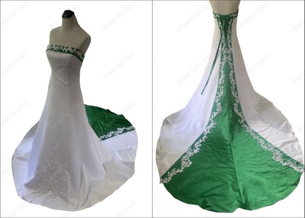 classic white green embroidery wedding dresses bridal gown 2022 strapless a line satin lace court train lace plus size gowns
classic white green embroidery wedding dresses bridal gown 2022 strapless a line satin lace court train lace plus size gowns