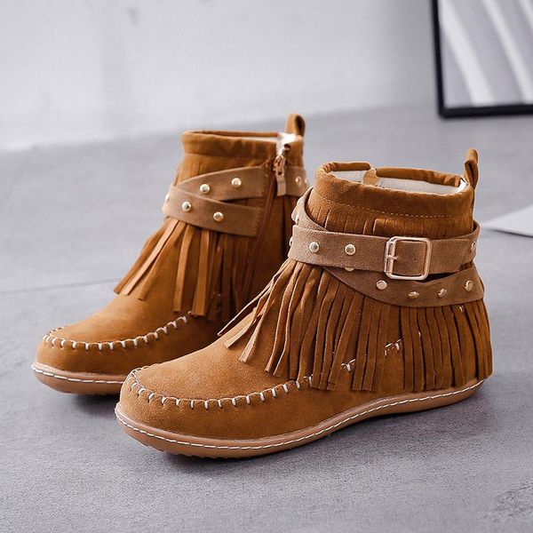 boots women ankle retro shoes ladies tassle rivet flats autumn casual zipper vintage sewing woman plus size shoe, Black
boots women ankle retro shoes ladies tassle rivet flats autumn casual zipper vintage sewing woman plus size shoe, Black