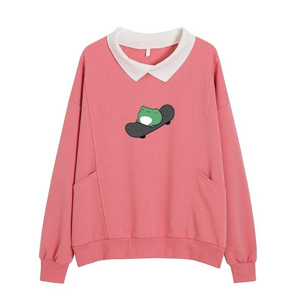 women's hoodies & sweatshirts oversized sweatshirt kawaii hoodie skateboarding frog sweet female korean turn-down collar for women clot, Black
women's hoodies & sweatshirts oversized sweatshirt kawaii hoodie skateboarding frog sweet female korean turn-down collar for women clot, Black