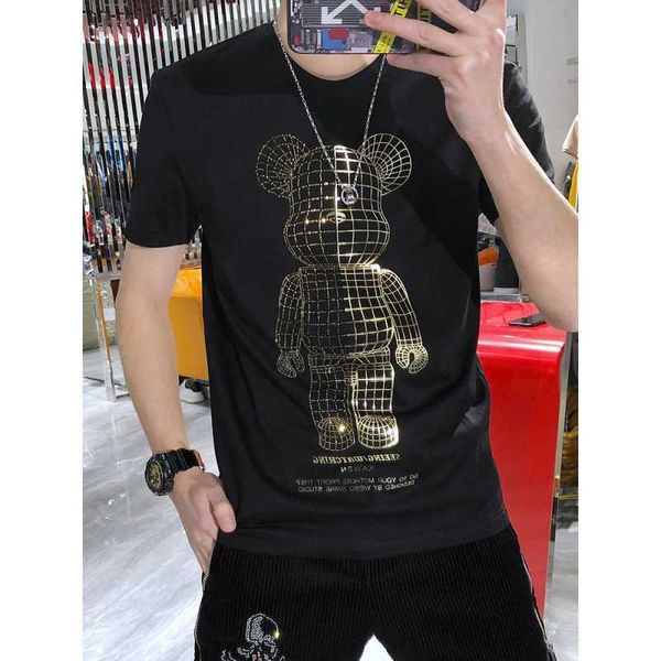 w05732021 summer new fashion brand t-bear heavy industry drilling half sleeve slim short sleeve t-shirt for men, White;black
w05732021 summer new fashion brand t-bear heavy industry drilling half sleeve slim short sleeve t-shirt for men, White;black