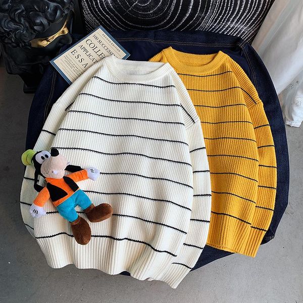 men's sweaters 2021 winter slim fit sweater harajuku fashion striped sweter oversize pullover warm knitted clothing s-2xl, White;black
men's sweaters 2021 winter slim fit sweater harajuku fashion striped sweter oversize pullover warm knitted clothing s-2xl, White;black