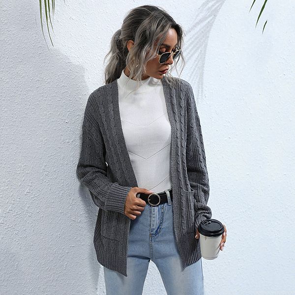 casual pocket jumper cardigans autumn winter solid twist full sleeve sweater for women 2021 new s7ja, White;black
casual pocket jumper cardigans autumn winter solid twist full sleeve sweater for women 2021 new s7ja, White;black