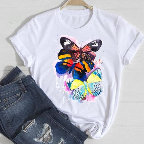 women's t-shirt women trend watercolor cartoon butterfly clothing summer female tshirts fashion clothes graphic t lady print tee, White
women's t-shirt women trend watercolor cartoon butterfly clothing summer female tshirts fashion clothes graphic t lady print tee, White