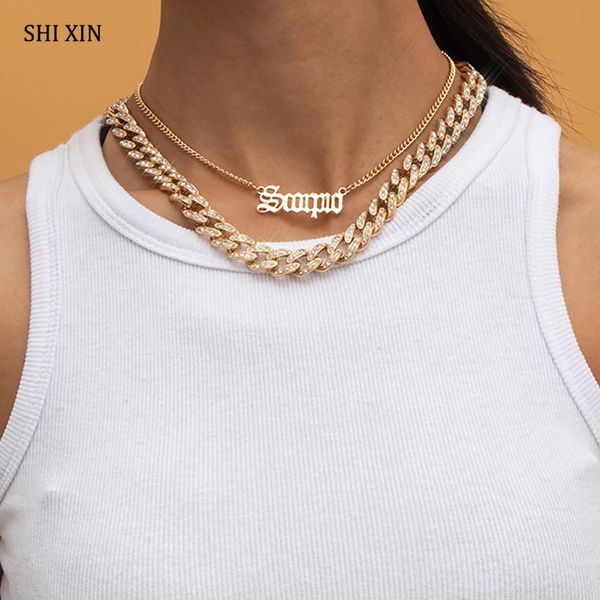 chokers shixin hip hop thick iced out chain rhinestone necklace on neck punk layered chunky short choker for women 2021 jewelry, Golden;silver
chokers shixin hip hop thick iced out chain rhinestone necklace on neck punk layered chunky short choker for women 2021 jewelry, Golden;silver