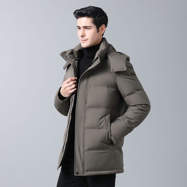 2021 new jacket short fashion hooded trend handsome white duck down warm men's winter coat, Black
2021 new jacket short fashion hooded trend handsome white duck down warm men's winter coat, Black